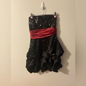 Studio Y Black and Red Sequin Dress Size 7/8